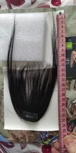 S-noilite-extensiones de cabello humano con flequillo para mujer, pelo Remy fino y pequeño con patillas, peluca con flequillo