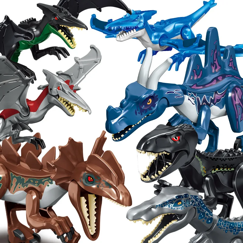 Jurassic Dinosaur World Brutal Raptor T-Rex Triceratops Indominus Rex Model Building Blocks Dino Velociraptor Figure Bricks Toys 3