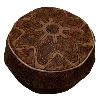 

East Ethnic Footrest Ottoman Moroccan Morocco Genuine Leather 1001201220