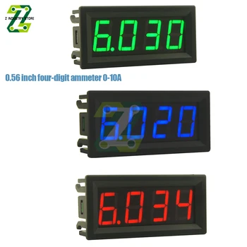 Display a LED 0-10A Amperometro a 4 cifre Misuratore da pannello di corrente 0,56 pollici Rosso Verde Blu
