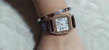 Reloj de pulsera con esfera cuadrada estrellada de diamante para mujer, conjunto de cronógrafos de pulsera, de cuero, de cuarzo, femenino