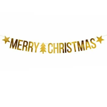 

Merry Christmas garland gold for birthday party decoration, communes, anniversaries, kids