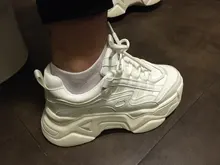 Zapatillas gruesas vulcanizadas informales para mujer, zapatillas de plataforma alta con cordones, color negro, 2020