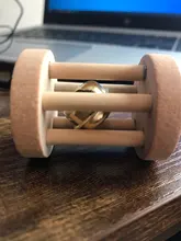 De Madera Juguetes masticables para loro con Bell por aves loros de juguete sonajero juguetes para morder de hámster