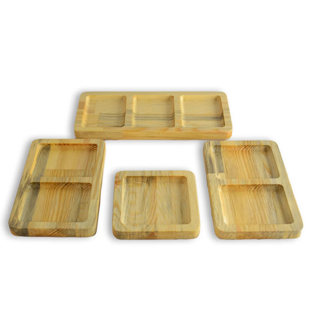 

4 Piece Nuts Set Wood Square Partitioned rolling tray tray trays decorative kitchen storage rattan weed tray weed tray jewelry