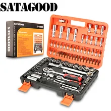 SATAGOOD Tool kit 94 item Tools Hand tool set auto repair tool hand tool car tool tool kit for car auto tool head set tool sets