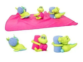 

Stuffed animals 3 assorted C/blanket 25C toy craft items