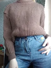 Sweater Oversized Solid-Tops Loose Elegant Knitted Female Korean Fashion Hirsionsan Warm