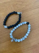 2021 de moda 2 unids/set cuentas de piedra Natural pulsera de Yoga para los amantes distancia imán par de pulseras de joyería de amistad