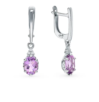 

Silver earrings with amethyst and cubic zirconia sunlight sample 925