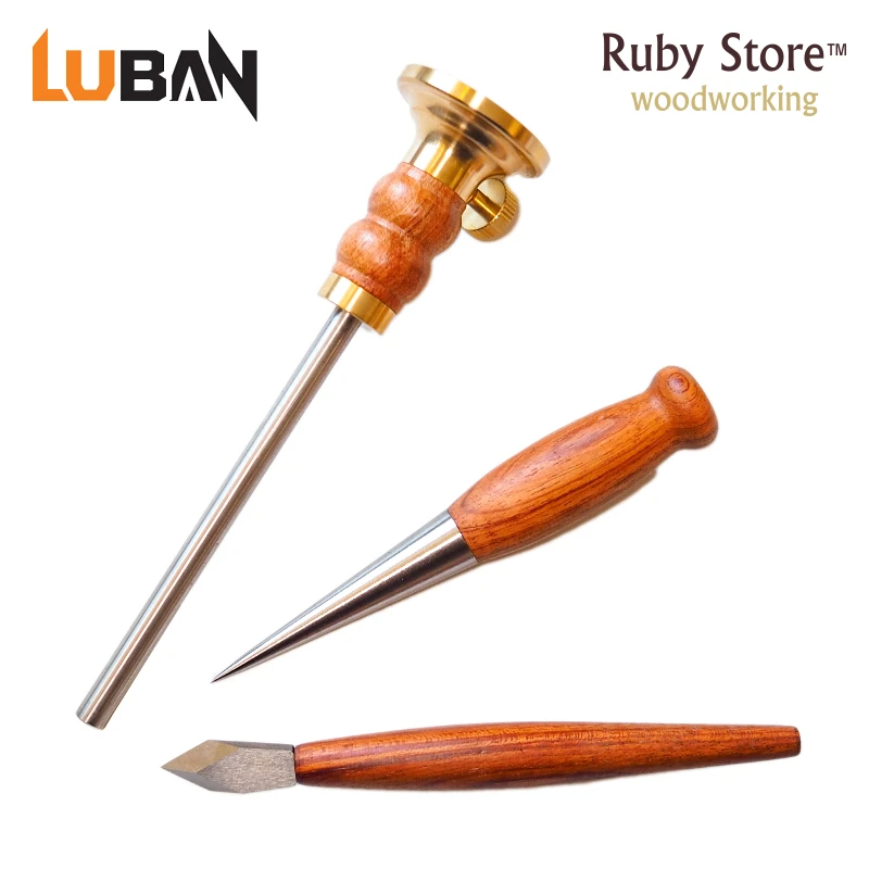 Set of 3 Qiangsheng Luban Marking Tools, Marking Knife + Awl Pen