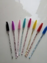 Zwellbe-Paquete de 25/50 Uds. De cepillo para maquillaje de pestañas, desechables, con mango de diamante, varitas de rímel, utensilio de extensión de pestañas