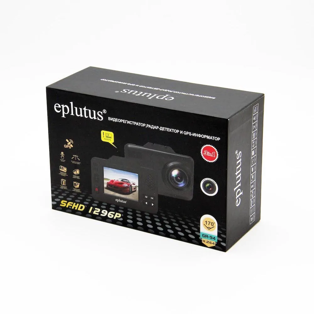 Автомобильный видеорегистратор DVR с радар-детектором и GPS Eplutus GR-94