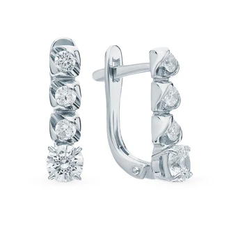 

Silver earrings with cubic zirconia sunlight sample 925