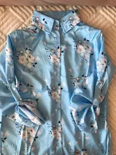 Blouse Shirt Work-Wear Turn-Down-Collar Casual Tops Long-Sleeve Chiffon Elegant Plus-Size