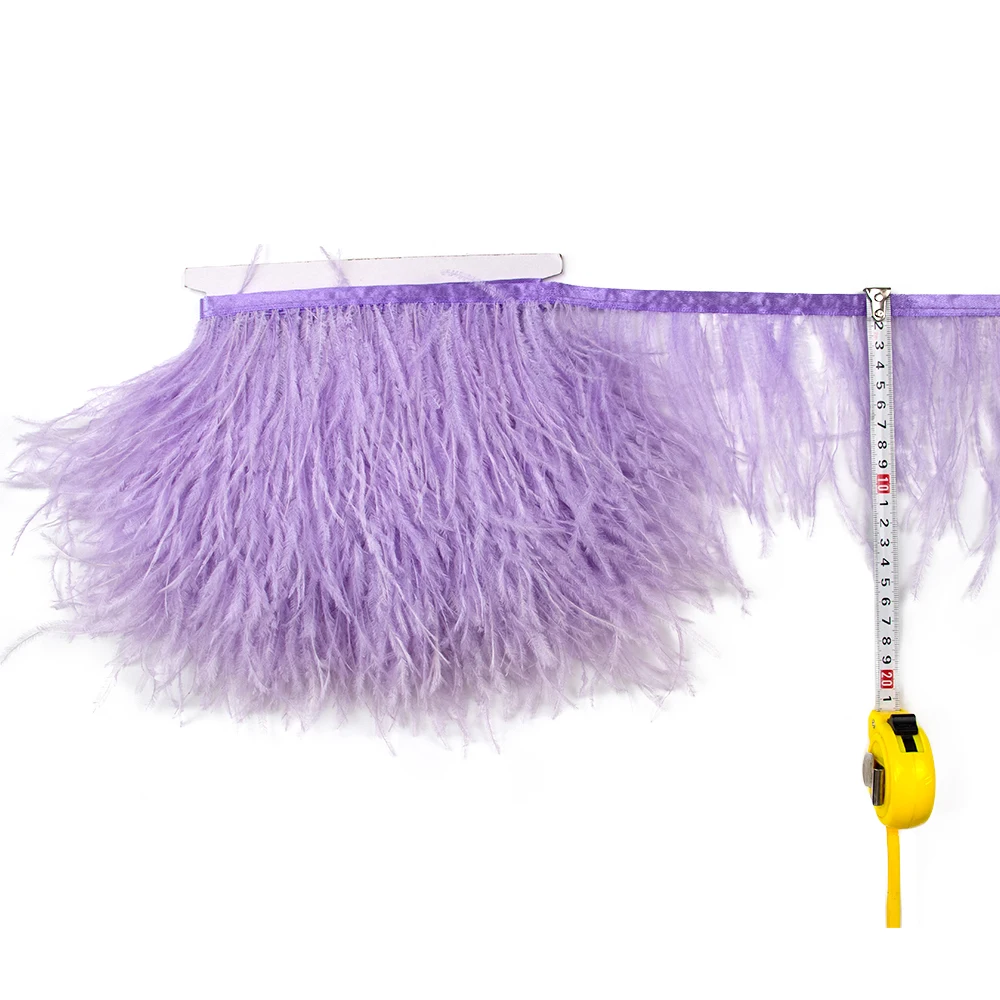 Light Purple Ostrich Feather Fringe Ribbon Trim Price for 10 meter DIY Craft 