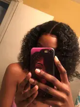 Peluca de cabello humano rizado de 13x4 para mujer, Frontal de encaje postizo, pelo negro brasileño predespuntado con Baay, Remy 150%