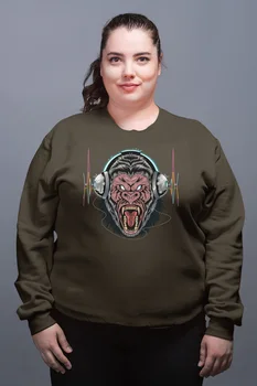 

Angemiel Wear Who Listens to Music Gorilla Green Women Sweatshirts
