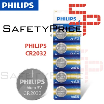 

5x PHILIPS button battery original lithium battery CR2032 3V