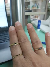 Zircon Rings Fashion Jewelry 925-Sterling-Silver Minimalist Black Women Golden Real Louleur
