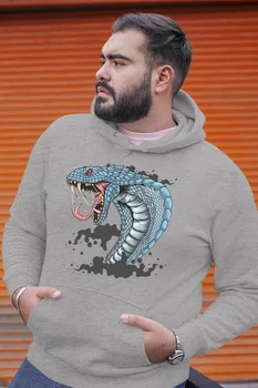 

Angemiel Wear Offensive Blue Color Python Gray Men 'S Hooded Sweatshirt