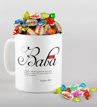 

Personalized Mânâ Dad Mug and Haribo Candy Gift Set
