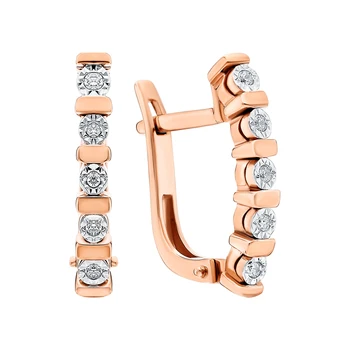 

Gold earrings with diamonds sunlight sample 585