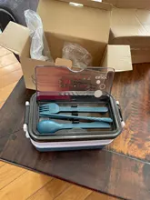 Fiambrera Bento de doble capa para estudiante, contenedor de almacenamiento de alimentos, para trabajo de oficina, microondas, calefacción, nuevo