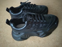 Zapatillas gruesas vulcanizadas informales para mujer, zapatillas de plataforma alta con cordones, color negro, 2020