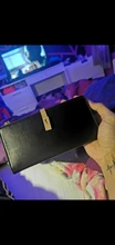 Cartera larga de piel sintética para mujer, monedero cartera borla, tarjetero, bolso de mano tipo monedero
