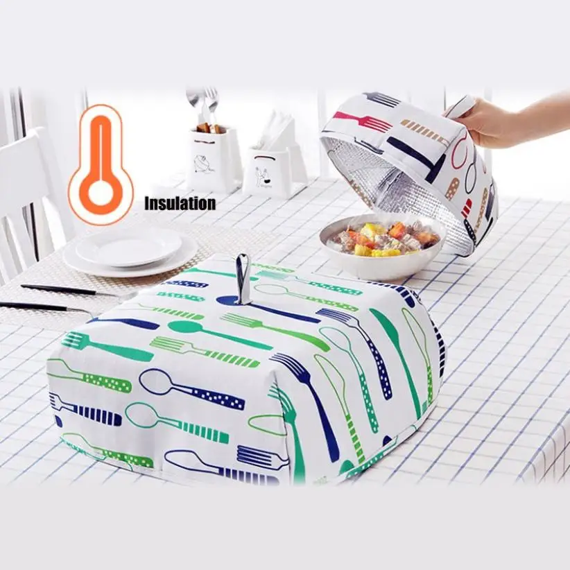 

Kitchen Insulation Aluminum Foil Food Cover Dining Table Dust Cover Home Cooking Tools Foldable Anti Mosquito Food Cover