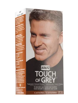 

Just for men touch gray brown gradual dye covering gray gray with a chestnut tone
