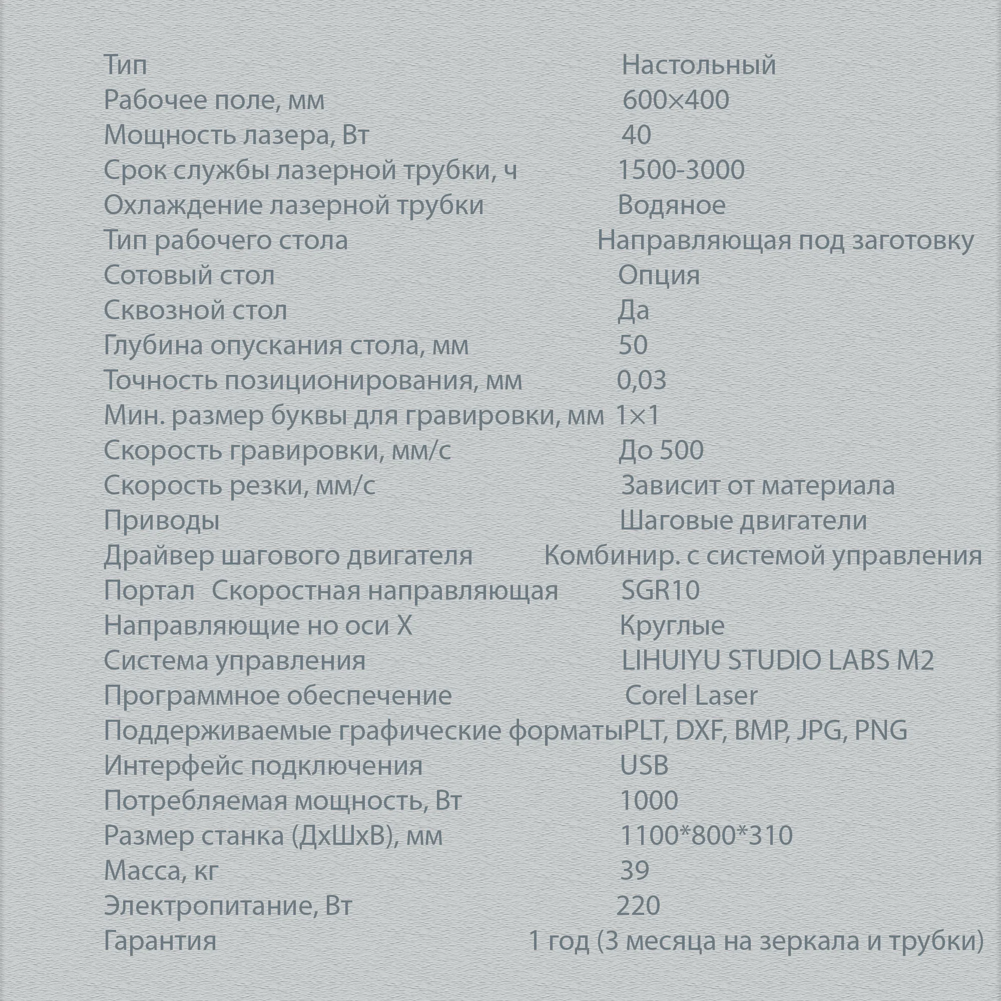 Лазерный гравировальный станок CO2 станок лазер резать 600х400 CO2 SL0604 40 Вт