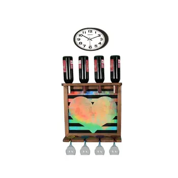 

Wall Clock Wall art murals wall mounted wine whiskey beer bottle rack holder Bar wine rack Wall decor