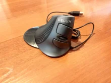 Delux-ratón Vertical M618 BU para ordenador portátil, periférico ergonómico con 6 botones, 800/1200/1600 DPI, con almohadilla para muñeca