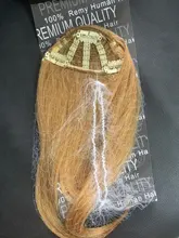 ALI BEAUTY-extensiones de cabello humano con 3 clips, mechones de pelo chino liso Remy, degradado, explosión de flequillo