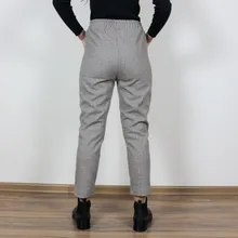 Ankle-Length-Pants Harem-Pants Loose Trousers Wool-Suit High-Waist Winter Womens Autumn