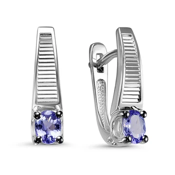 

Gold earrings 585 silver with stones: tanzanite