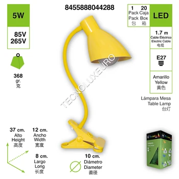 

LÁMPARA DE MESA EL MODELO PINZA COLOR AMARILLA