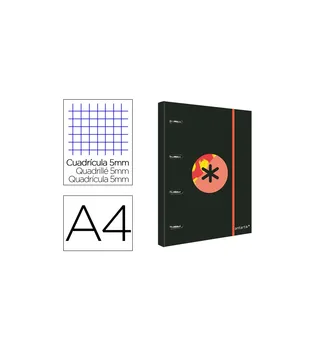 

Folder with replacement and flap lead ANTARTIK A4 frame 5MM lined 4 rings round 40 MM TRENDING 2020 Black