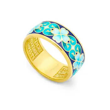 

Russian Orthodox Ring 925 Sterling Silver of plated gold for Men Women | ring with prayer | prayer save and preserve | wedding ring | Silver ring with enamel | prayer for family relatives | Ring GOD SAVE US