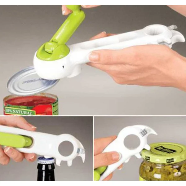 Универсальная открывалка и консервный нож для всего 6 в 1 Kitchen CanDo Can Opener(Белый с зеленым