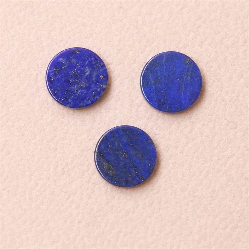 5pcs Lapis Lazuli Cabochon Disc Flat Round Rondelle 8-20mm Natural Mineral Semiprecious Stone For Jewelry Making Pendant Ring