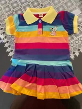 Vestido de primavera-verano de unicornio con cuello vuelto, moda para niñas pequeñas