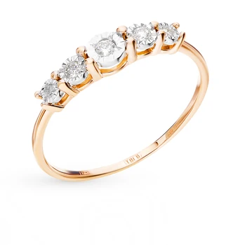 

Gold ring with diamonds sunlight sample 585
