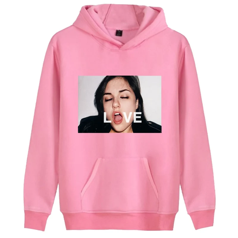 Розовый Women Sweatshirt Black Hoodies Sasha Love Printed Top Sale New Fashion Brand Oversize Style Funny Long Sleeve Hoodie - Цвет: Розовый