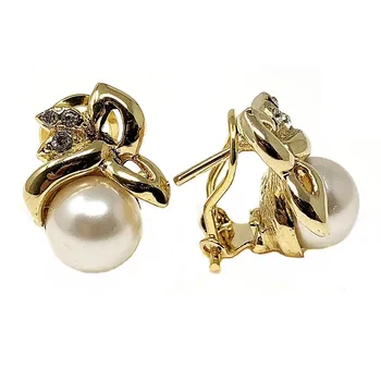 

Earrings Fatima metal 17mm. Pearl [AB5005]