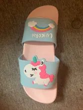 Suihyung-Zapatillas de unicornio arcoíris para niños y niñas, zapatos de playa para niños, pantuflas suaves para interiores