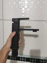 Bathroom Faucet Taps Tap-Crane Mixer Sink Deck-Mounted Lavatory Cold-Water-Basin Matte Black