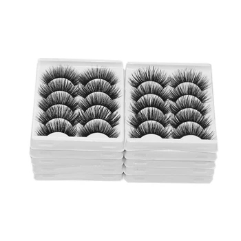 

DamePapil 10 Sets 50 Pair Lot Wholesale Eyelashes Full Strip Fake Lashes Hand Made Thick Wispy 3d/5d/6d/8d Faux Mink Lashes Bulk